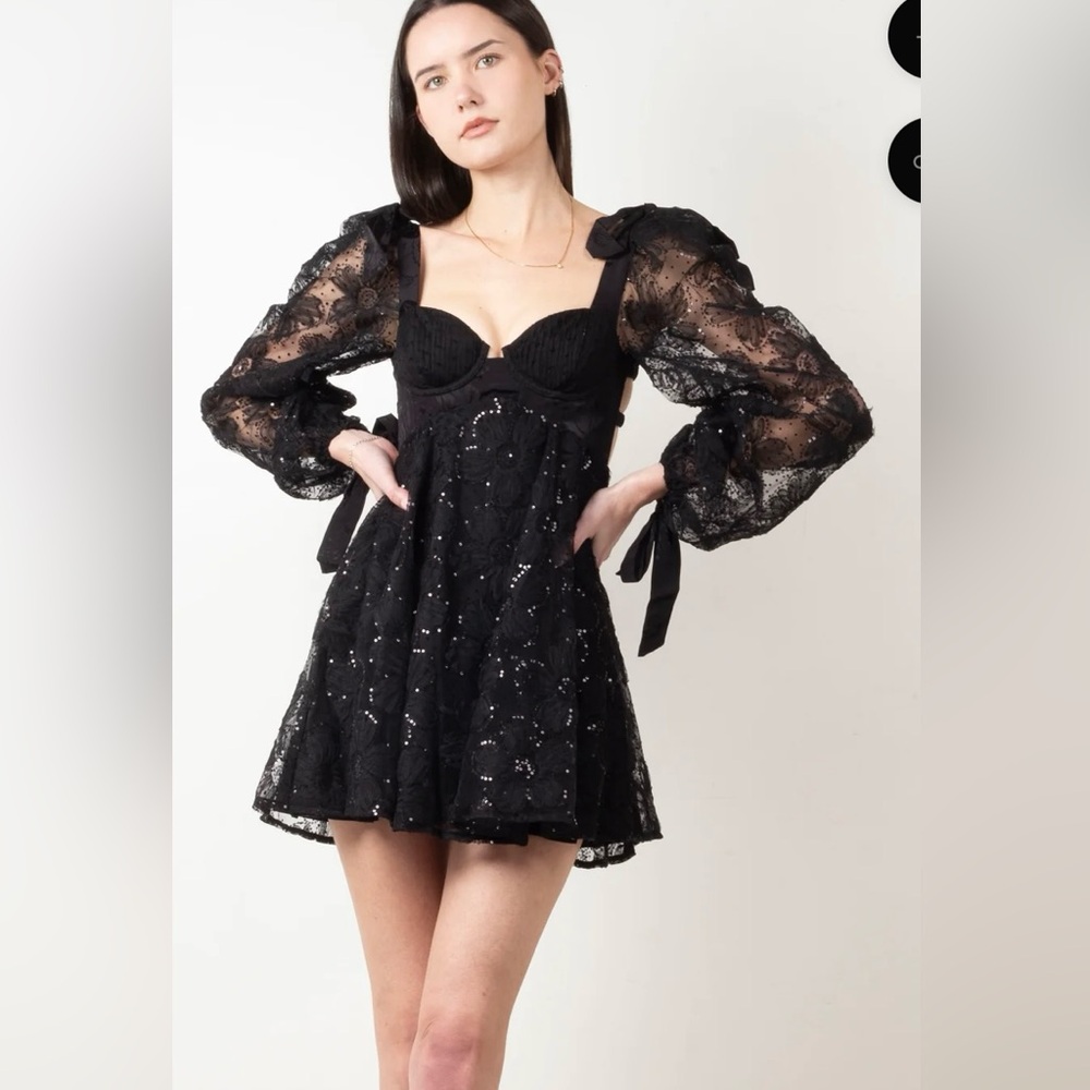 For Love and Lemons Kiersten Mini Dress-Large-  (One Call Out- See Desc).